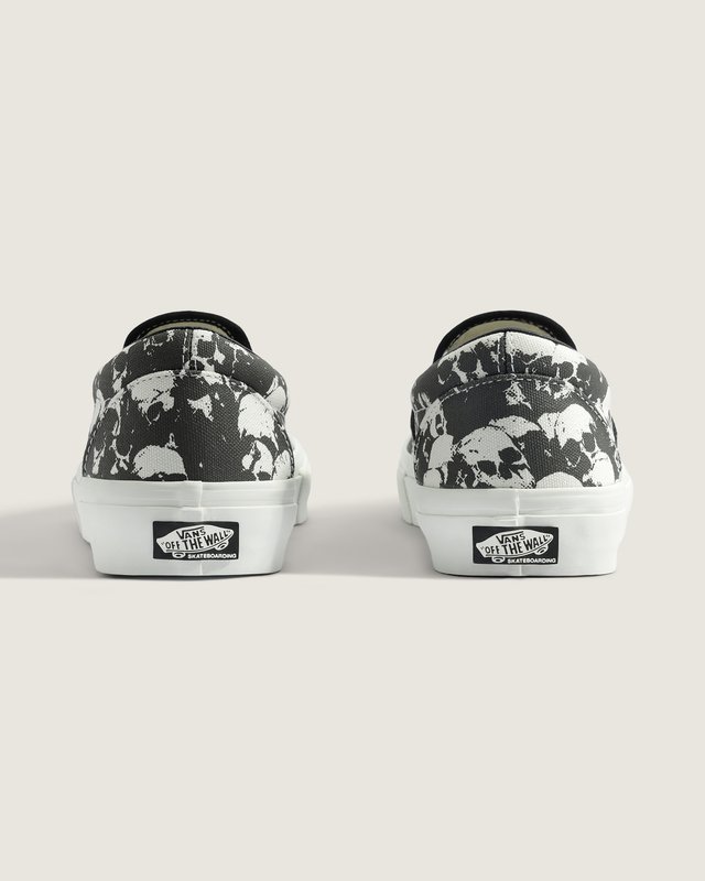 Tênis Skate Slip-On Skull Pile Black White Gum