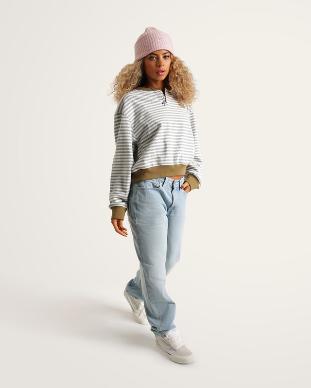 Moletom Molly Henley Pullover Marshmallow Cement Heather