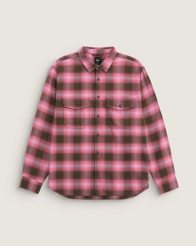 Camisa Ls Bixby Plaid Flannel Coal Brown Pink Dawn