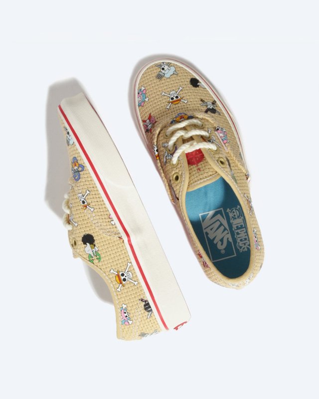 Tênis Authentic Vans X One Piece Straw Hat Crew Natural Multi