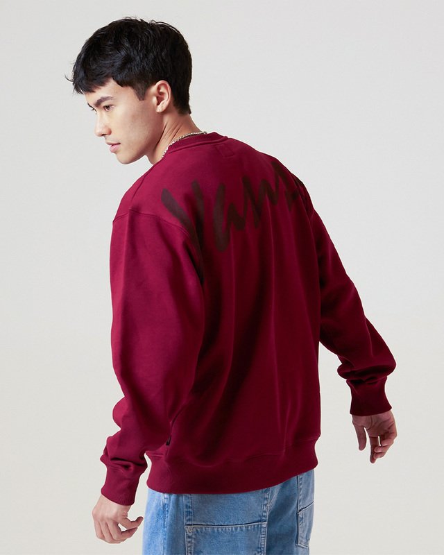 Moletom Scripted Vans Crew Bordeaux