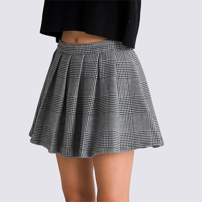 Saia Nina Plaid Pleated Black