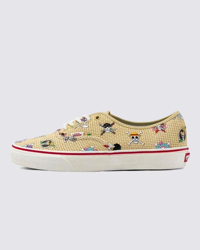 Tênis Authentic Vans X One Piece Straw Hat Crew Natural Multi