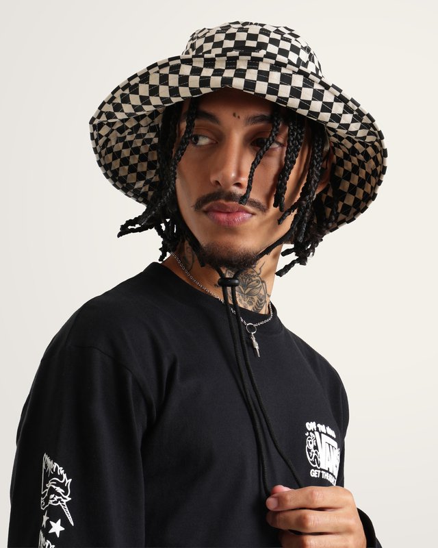 Chapéu Larkspur Wide Brim Black White