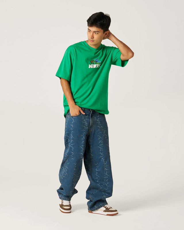 Calça Check 5 Baggy Denim Vintage Indigo