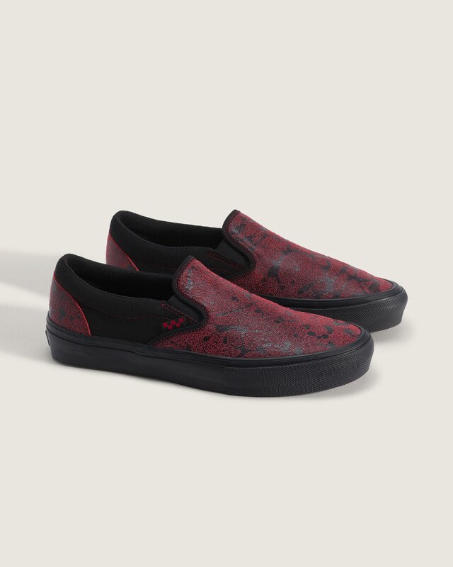 Tênis Skate Slip-On Halloween Saw Red Black