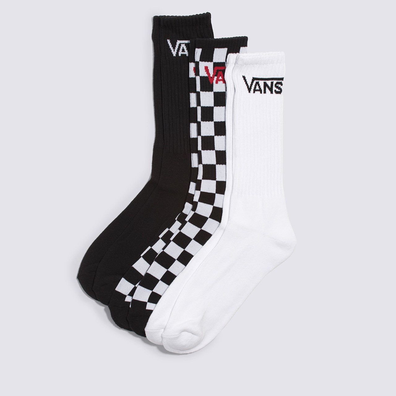 Meia Class Crew 3 Pares 41 45 Black Checkerboard Vans