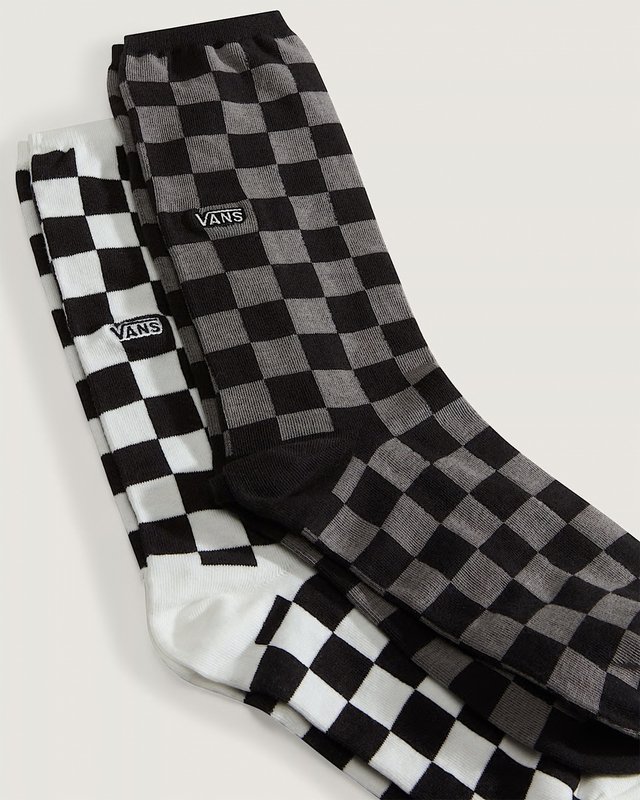 Meia Ticker Crew Black White (2 pares)