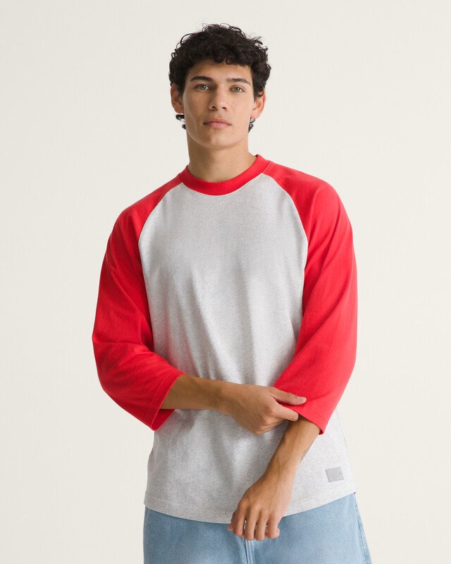 Camiseta Manga Curta Lx Raglan Crimson Haze Ash Heather