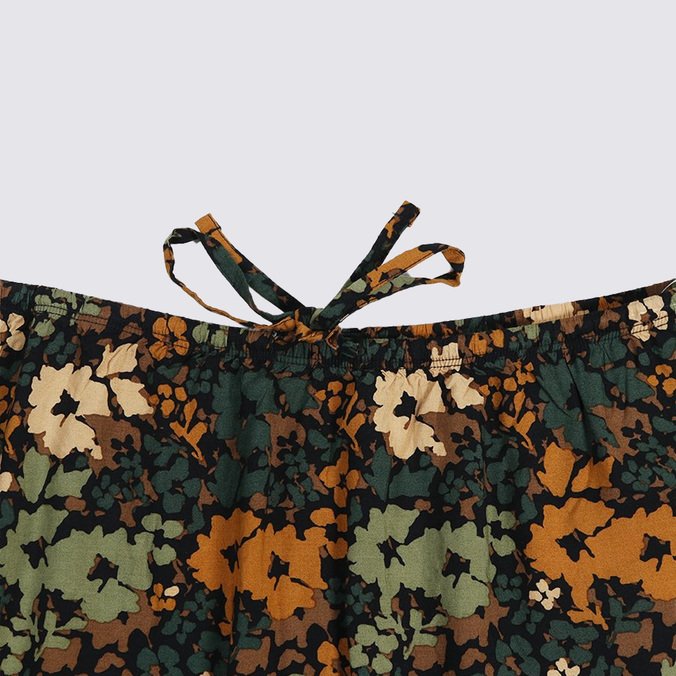 Saia Parksfield Skirt Camo Floral Loden Green White