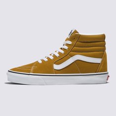 O lendário tênis de cano alto da Vans renovado com cores ousadas e estimulantes. Com a Color Theory Collection é possível criar uma história exclusiva com as cores, combinando tons vibrantes e inesperados no estilo icônico e irreverente dos clássicos Vans. Feito com uma combinação clássica de lona e camurça, o Tênis Sk8-Hi Golden Brown homenageia a icônica silhueta de cano alto, apresentando um visual repaginado que realça o estilo do tênis que é revolucionário. Com fechamento por amarração em cadarços, ele traz a icônica sidestripe Vans original nas laterais. O tênis possui o cabedal acolchoado com biqueiras reforçadas, proporcionando mais conforto e firmeza a cada passo. Apresenta heeltab do skate tradicional com inscrição Vans em “Drop V” e “Off The Wall” aplicada no calcanhar e etiqueta tecida na lingueta. A entressola ameniza o impacto e a palmilha se molda adequadamente aos pés. Com solado em borracha vulcanizada em formato waffle - exclusividade Vans - com função antiderrapante, que proporciona maior aderência ao caminhar.