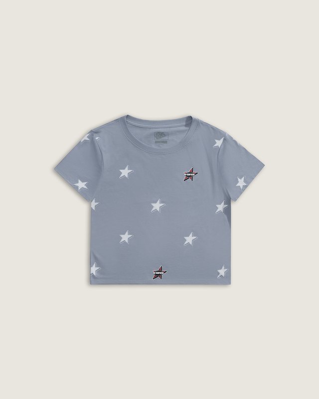 Camiseta Manga Curta Starmarked Baby Tee Stonewash Blue
