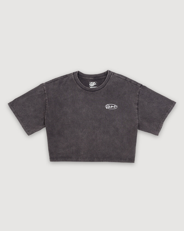 Camiseta Ss Era Script Relaxed Crop Faded Black
