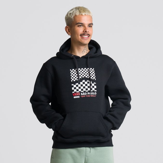 Moletom Sao Paulo Dual Checkerboard Po Hoodie Cidades Black