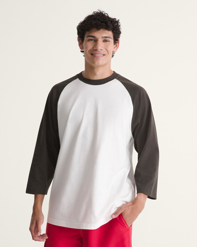 Camiseta Manga 3/4 Lx Raglan Faded Black Egret