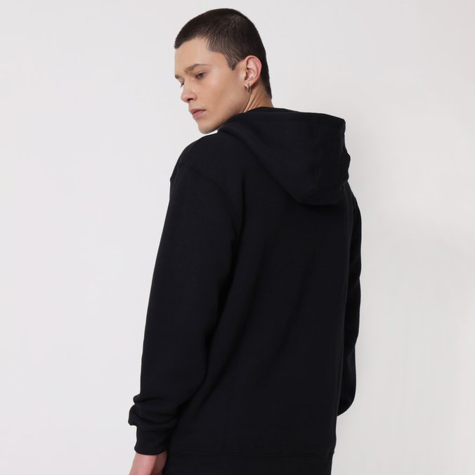 Moletom Basic Zip Hoodie Black