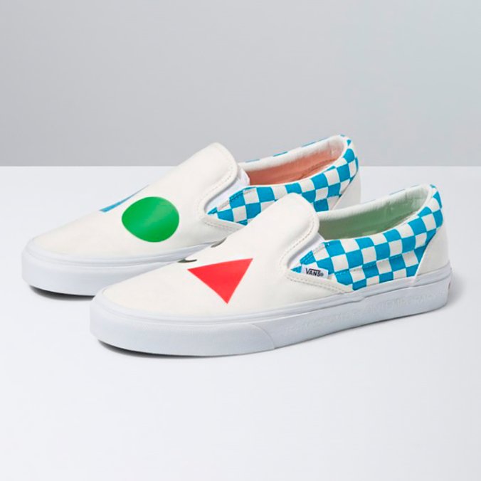Tênis Slip-On Vans X Moca Logo Cyan