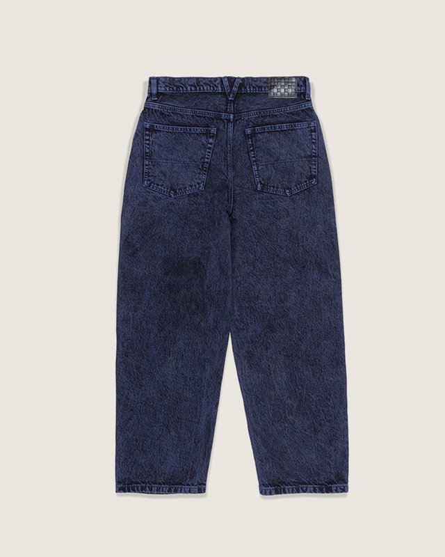 Calça Baggy Check-5 Acid Overdyed Denim Deep Indigo