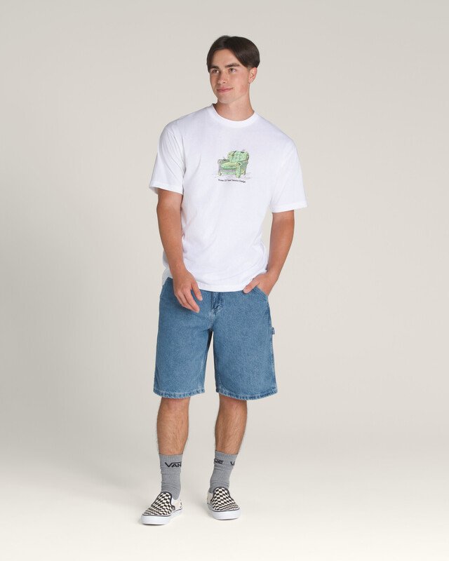 Bermuda Drill Chore Loose Denim Upland Stone Wash Blue