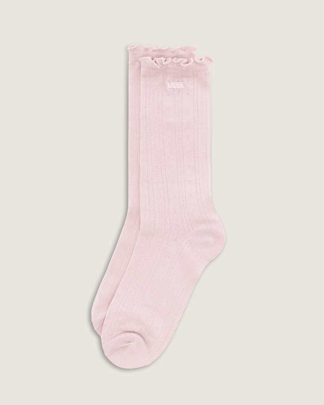 Meia Pointelle Crew Pale Petal