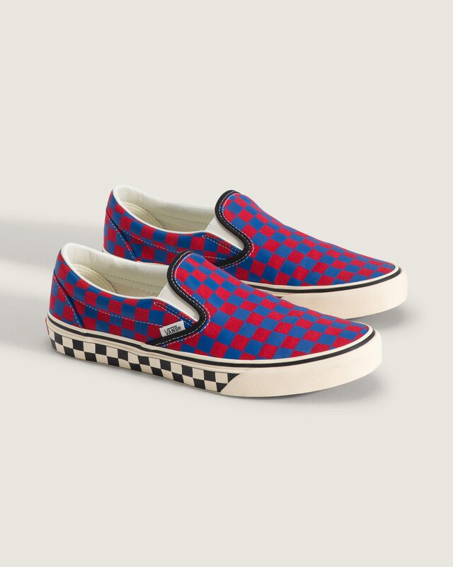 Tênis Slip-On Festival Checkerboard Red Blue