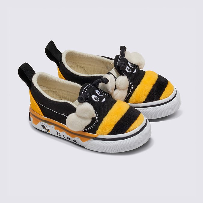 Tênis Slip-On V Infantil Kids Bee Black Yellow
