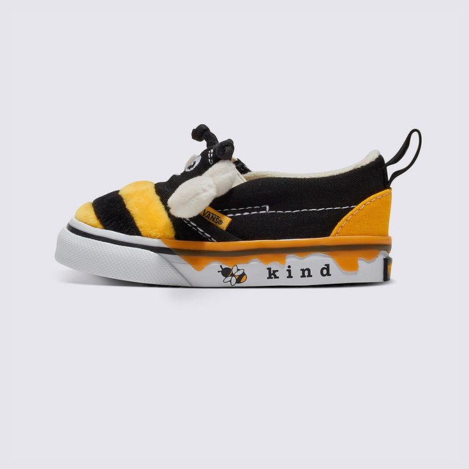 Tênis Slip-On V Infantil Kids Bee Black Yellow