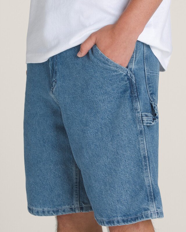 Bermuda Drill Chore Loose Denim Upland Stone Wash Blue