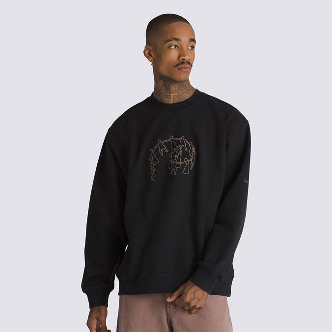 Moletom Skate Hold Hands Po Crew Mixxa Black