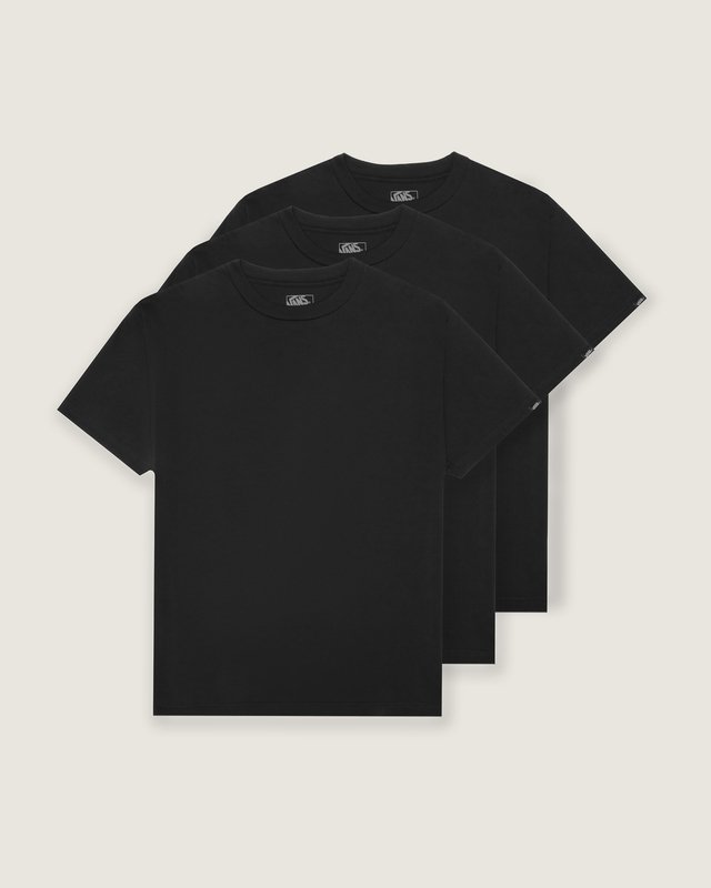 Camiseta Ss Vans Basic T-Shirt Black -  pack com 3 camisetas