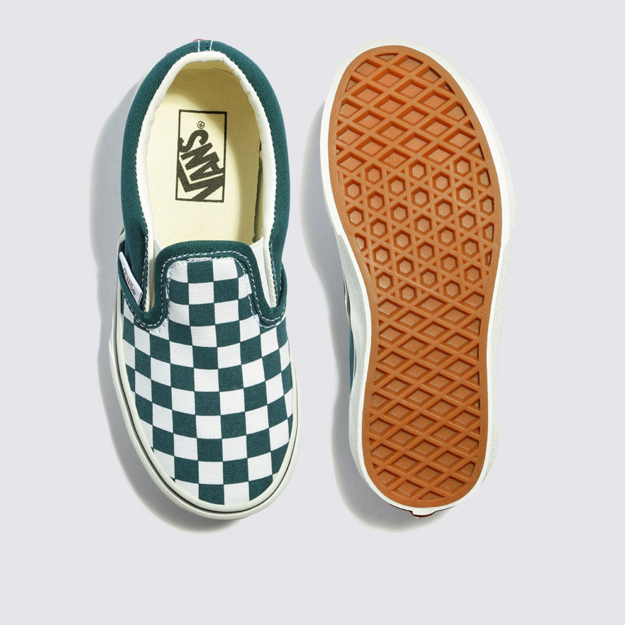 Tenis Classic Slip On Infantil Color Theory Checkerboard Deep Teal Vans