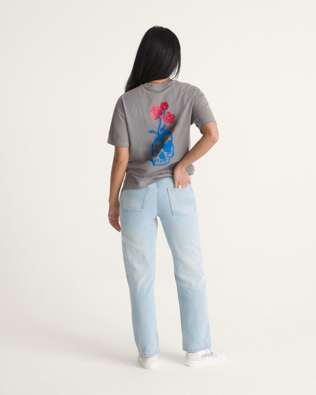 Calça Check 5 Mid Rise Straight Light Stonewash