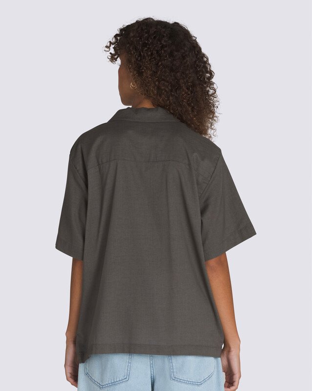 Camisa Cassidy Camp Shirt Ss Asphalt