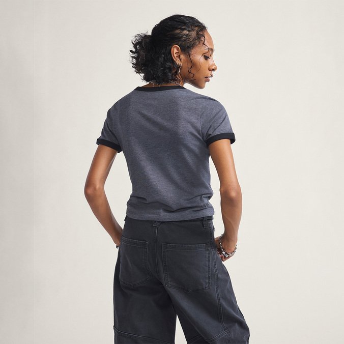 Camiseta Cruzing Ringer Tee Ss Asphalt Heather