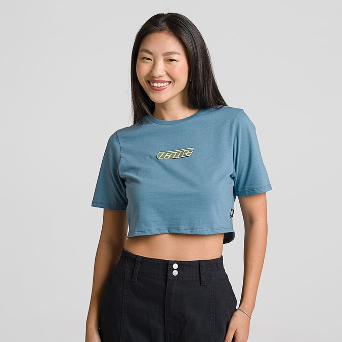 Camiseta Retro V Crew Crop II SS Bluestone