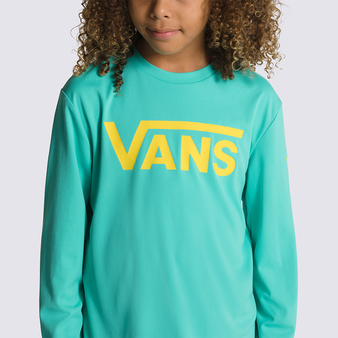 Camiseta Vans Classic Checker Sun Ls Waterfall Infantil