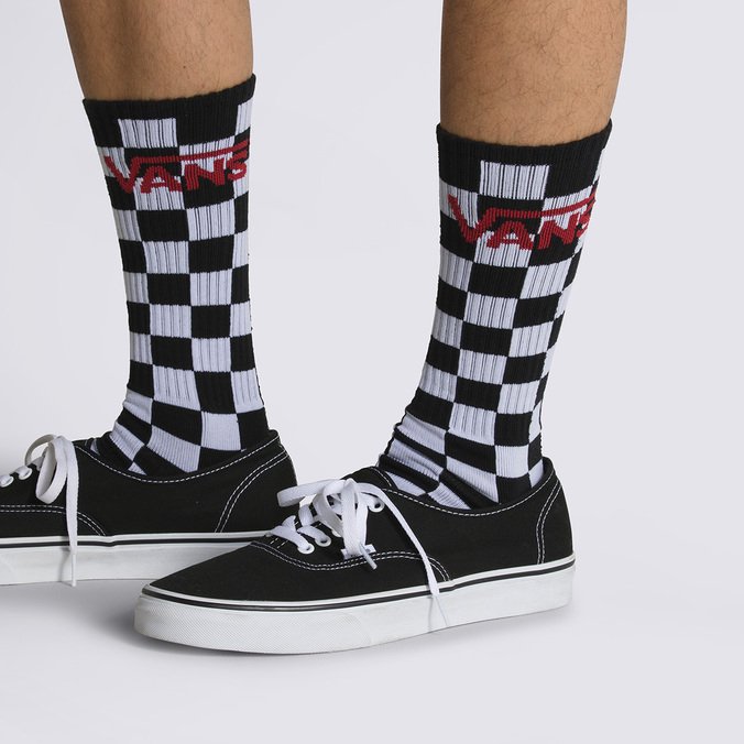 Meia Class Crew 3 Pares 41 45 Black Checkerboard Vans
