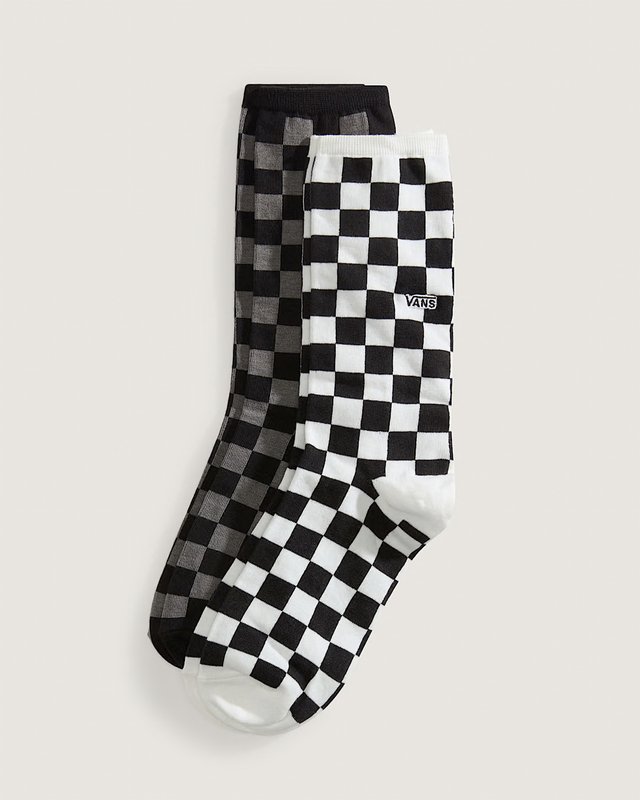 Meia Ticker Crew Black White (2 pares)