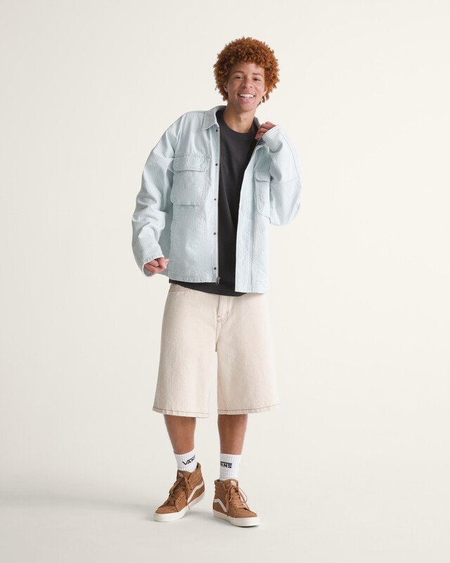 Bermuda Check 5 Baggy Denim Natural Seed