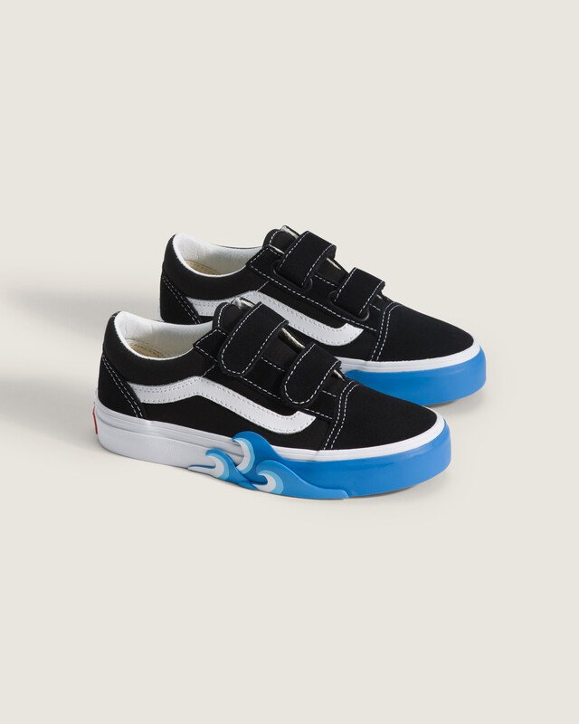 Tênis Old Skool V Black Bright Azure Infantil