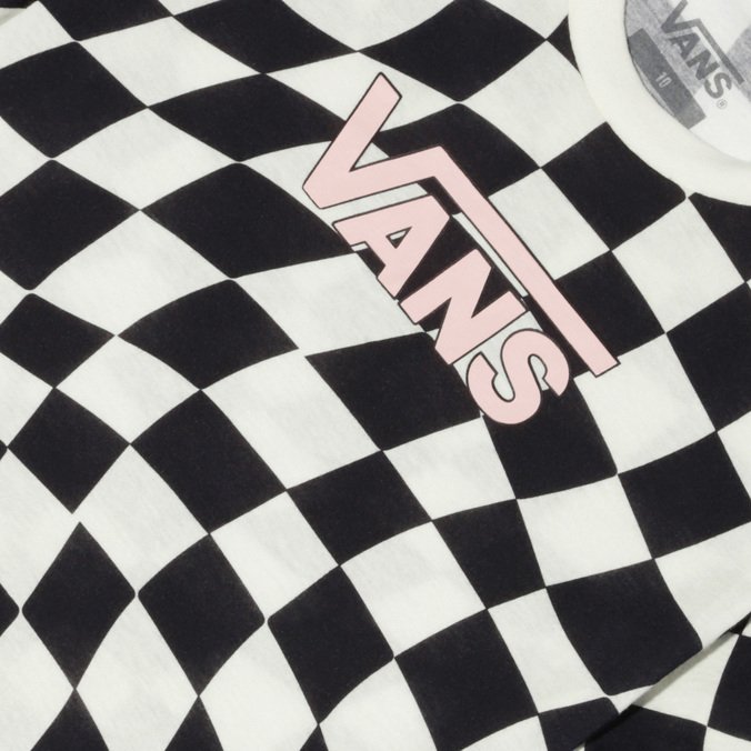 Camiseta Warped 66 Checkerboard Crew Girls Warped Checkerboard Black