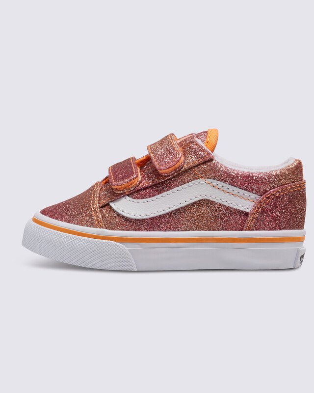 Tênis Old Skool V Infantil Sunrise Glitter Heart Tie Dye Multi White