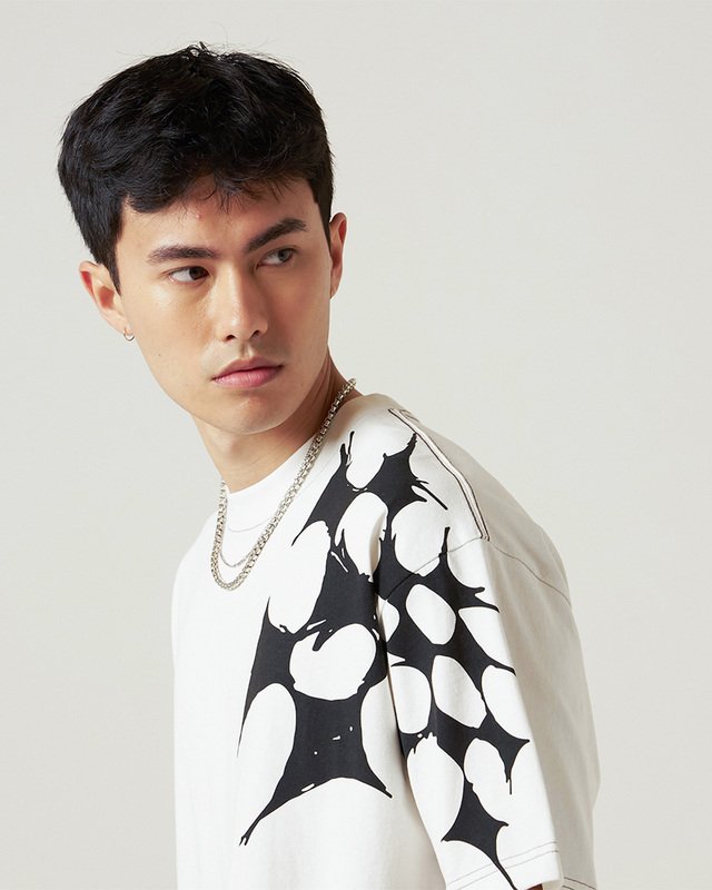 Camiseta Skate Splatter Web Short Ss Tee Marshmallow | Vans