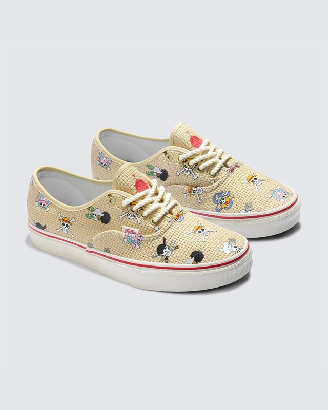 Tênis Authentic Vans X One Piece Straw Hat Crew Natural Multi