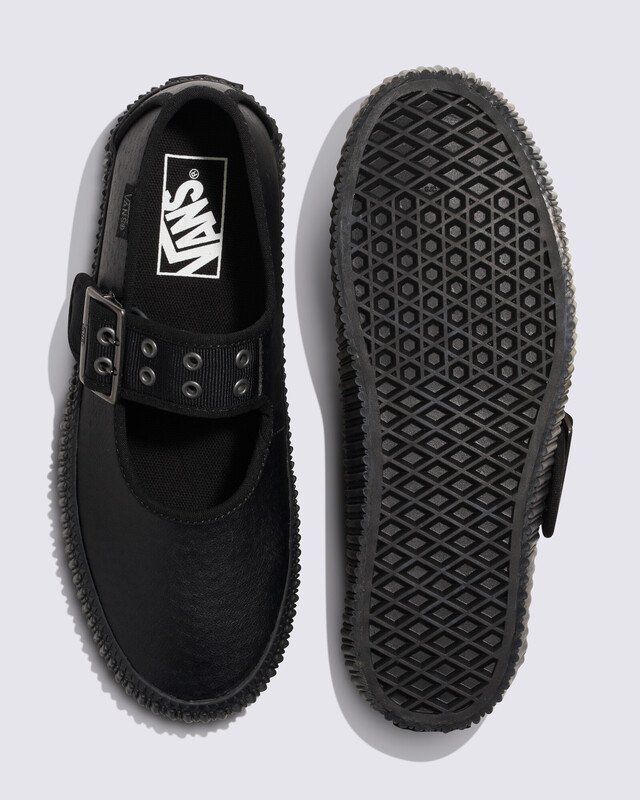 Tênis Mary Jane Creeper Grunge Core Black Leather