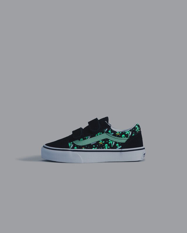 Tênis Old Skool Kids Glow Cosmic Cruisers Black Green Infantil