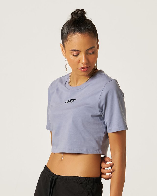 Camiseta Manga Curta Cropped Flying V Glacial Slate