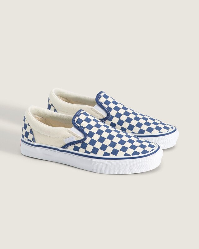 Tênis Skate Slip-On Blue Checkerboard