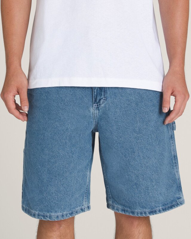 Bermuda Drill Chore Loose Denim Upland Stone Wash Blue