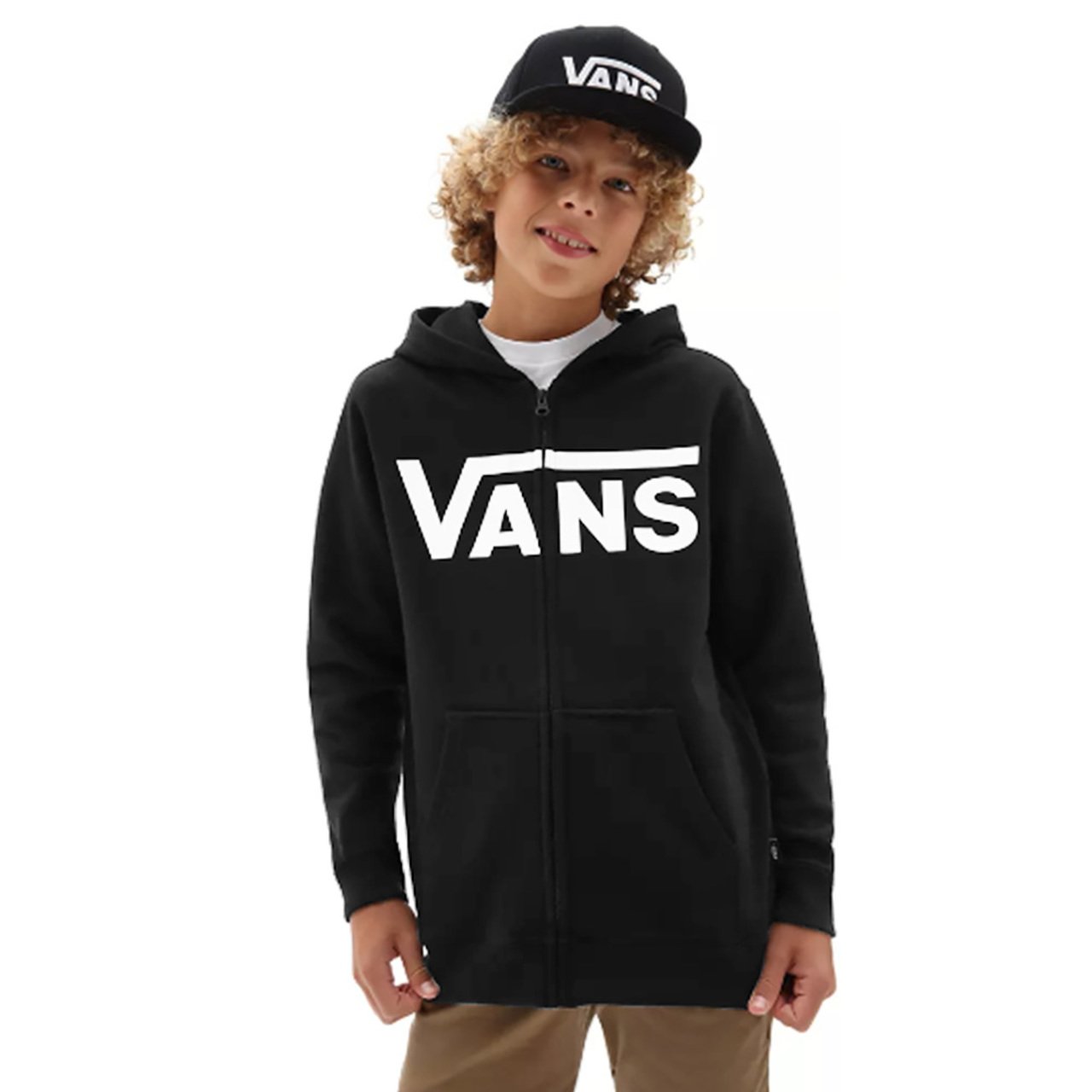 Moletom Vans Classic Zip Hoodie Infantil Black White